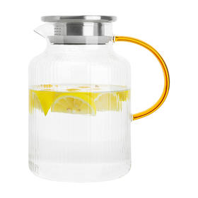 雅集玻璃壶棱影冷水壶1700ml（琥珀把）