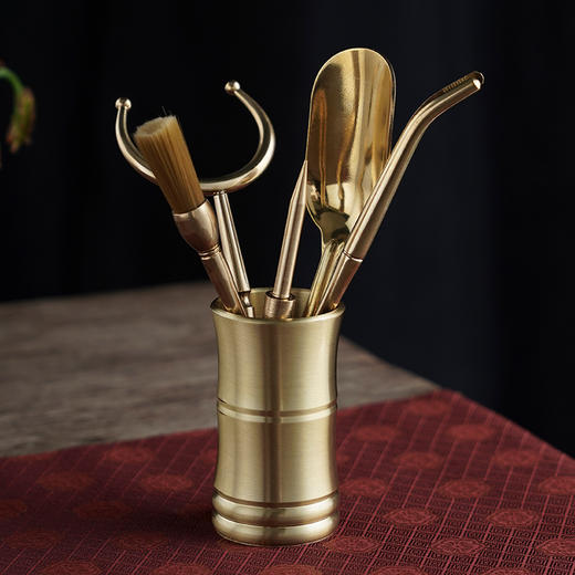 雅集茶具茶道铜六君子（竹节） 商品图3