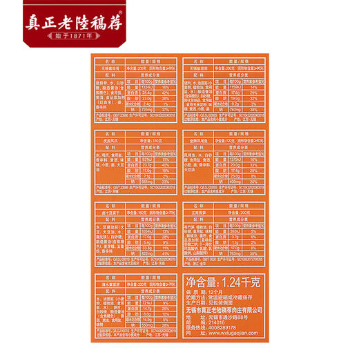 真正老陆稿荐1240g福乐礼盒年货礼盒卤味真空熟食无锡特产 商品图2