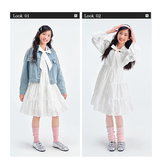 笛莎Deesha青少年女童连衣裙2025春季女童棉布连衣裙 商品图3