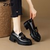 ZHR厚底乐福鞋女鞋秋季新款一脚蹬女鞋英伦风小皮鞋厚底增高 商品缩略图2