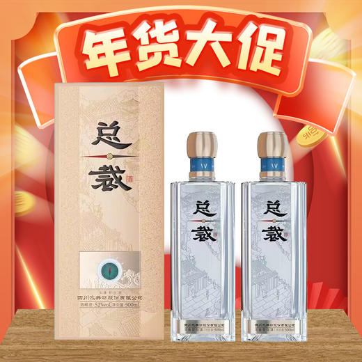 【年货节】 2023年  水井坊 总裁 浓香型 52度 500ml*2瓶 商品图0