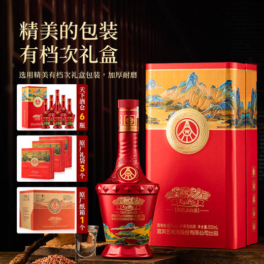 【春节热款】五粮液天下酒仓-江山如画 浓香型白酒 52%vol 500ml*6瓶 商品图11