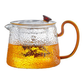 雅集锤纹新羽玻璃壶600ml（琥珀把）