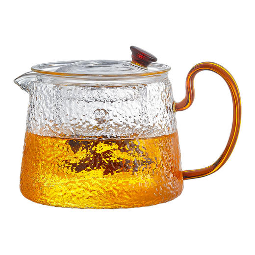 雅集锤纹新羽玻璃壶600ml（琥珀把） 商品图0