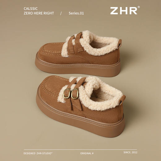 ZHR加厚保暖棉鞋2024新款冬季厚底雪地靴废土风ins爆款毛绒勃肯鞋 商品图2