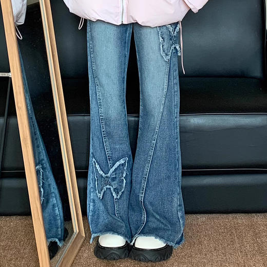 裁缝学苑AS408美式复古蝴蝶刺绣牛仔裤纸样女装裤子马蹄微喇高腰样板 商品图5