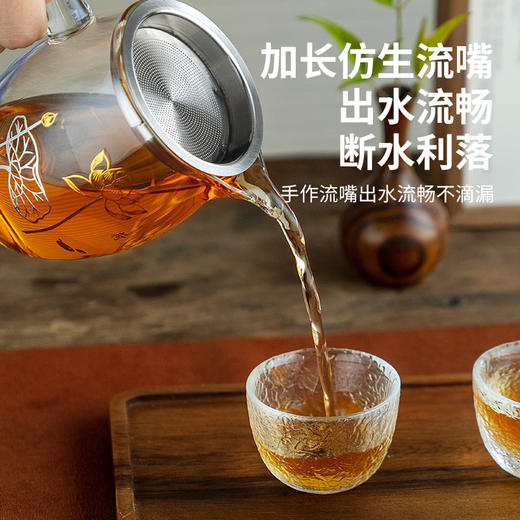 雅集茶具龙胆木把公道杯360ml-带茶隔（荷花款） 商品图4