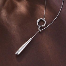 子佩集S925银【岁月流韵】项链纯银【AE00176】原创2大水滴2501