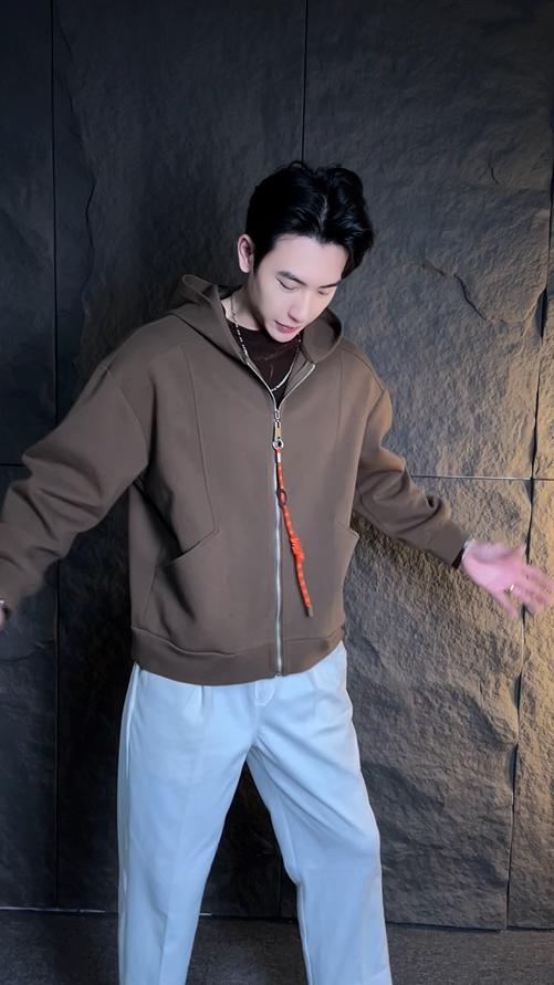 WT73秋冬季新款美式复古压线拉链连帽卫衣宽松潮流简约百搭外套 商品图0