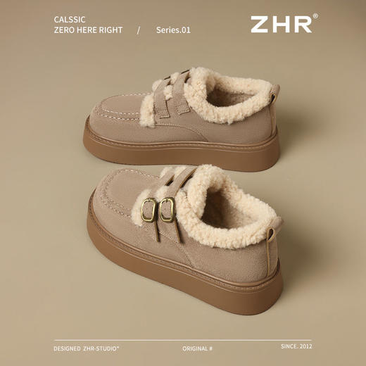 ZHR加厚保暖棉鞋2024新款冬季厚底雪地靴废土风ins爆款毛绒勃肯鞋 商品图6