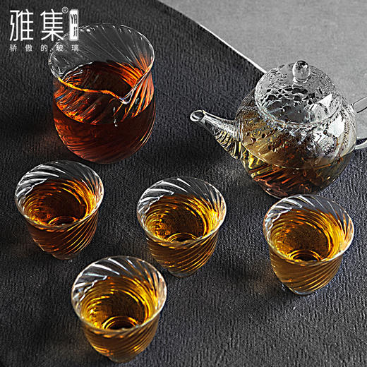 雅集茶具玻璃波纹壶套装280ml 商品图1