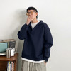 徐太浪简约纯色百搭假两件卫衣男春秋潮牌宽松休闲运动风帽衫外套 商品缩略图2