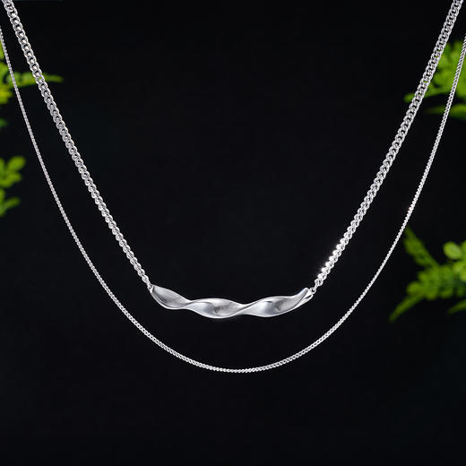 子佩集S925银【浪漫无际】项链纯银【AE00029】原创2双层2501 商品图1