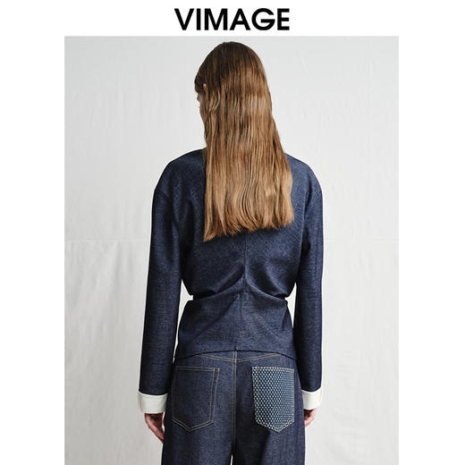 VIMAGE纬漫纪时尚显瘦简约通勤百搭收腰衬衫上衣春季新款V2313908 商品图4