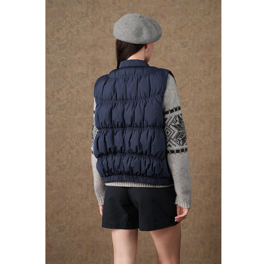 乔万尼羽绒马甲休闲减龄90绒子含量重工弹力褶活力羽绒服EM4T658 商品图4