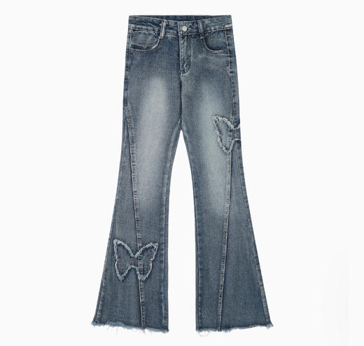 裁缝学苑AS408美式复古蝴蝶刺绣牛仔裤纸样女装裤子马蹄微喇高腰样板 商品图6