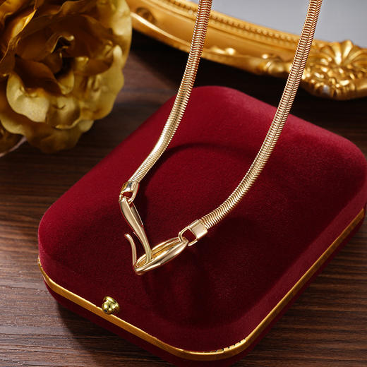 子佩集S925银【悦颜】项链纯银【AE00082】原创2镀金蛇骨2501 商品图1