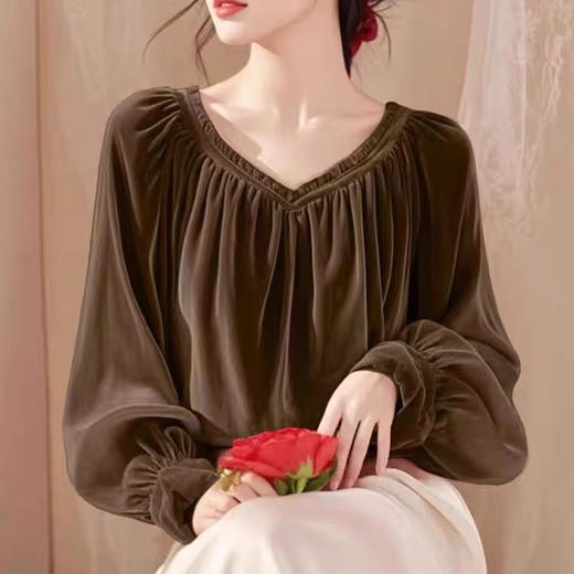 裁缝学苑AS410 插肩袖V领金丝绒衬衫纸样小衫女装上衣打版裁剪样板 商品图1