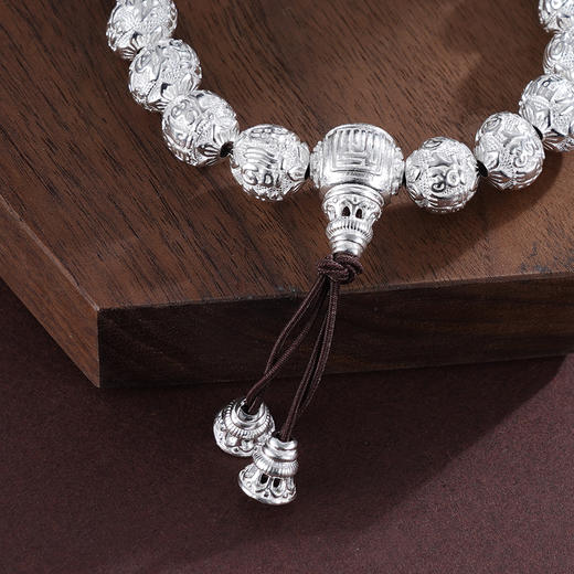 子佩集S990银【百福索绕】手串纯银【HC31142-8】手链原创作品白2501 商品图5