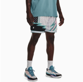 安德玛UA库里Curry男子夏季8英寸宽松透气运动短裤1377866-100【库存有限 无货将做退款】