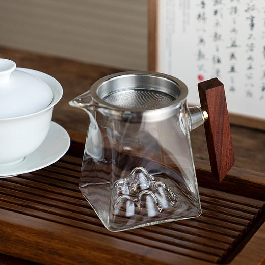 雅集茶具木把公道杯300ml（四方观山-带茶隔） 商品图2