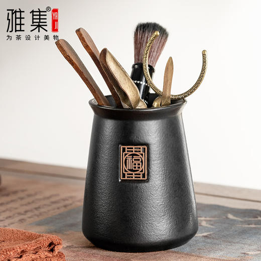 雅集茶具粗陶茶道六君子（黑色） 商品图1