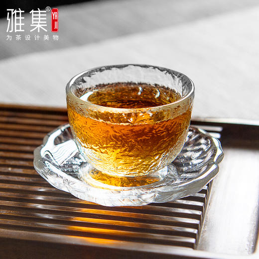雅集组合冰丝小鼓品茶杯40ml套装（2个小鼓/2个莲花杯垫） 商品图2