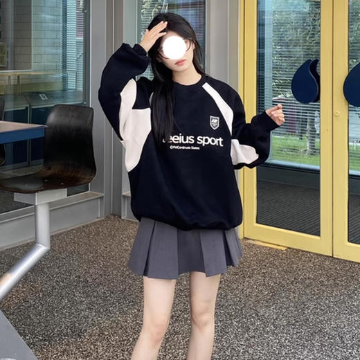 裁缝学苑AS412美式复古圆领插肩袖卫衣纸样女装上衣打版裁剪样板 商品图1