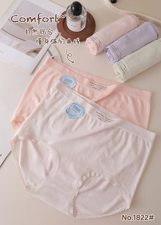 加肥超大特大女士中大版裸氨脚口无痕无缝三角裤内裤1822 商品图1