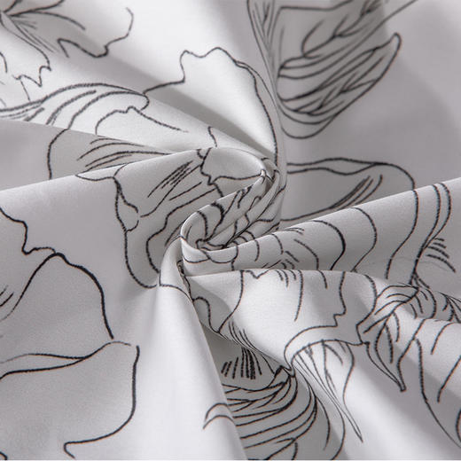 多喜爱 60S新绒棉四件套 素唯 轻奢 芬纳诺抗菌 缎纹工艺 专利床单 贡缎织造 精美拼框设计 光泽柔美顺滑 礼盒包装 商品图5