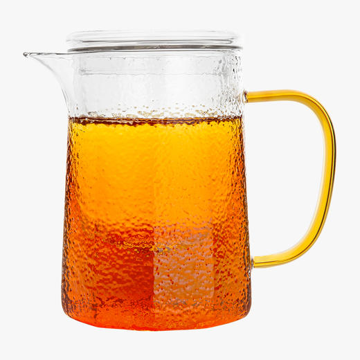 雅集玻璃壶锤纹筑茗壶550ml（琥珀把） 商品图0