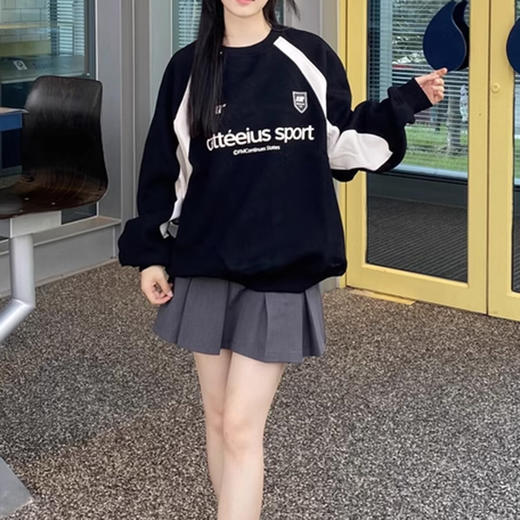 裁缝学苑AS412美式复古圆领插肩袖卫衣纸样女装上衣打版裁剪样板 商品图3