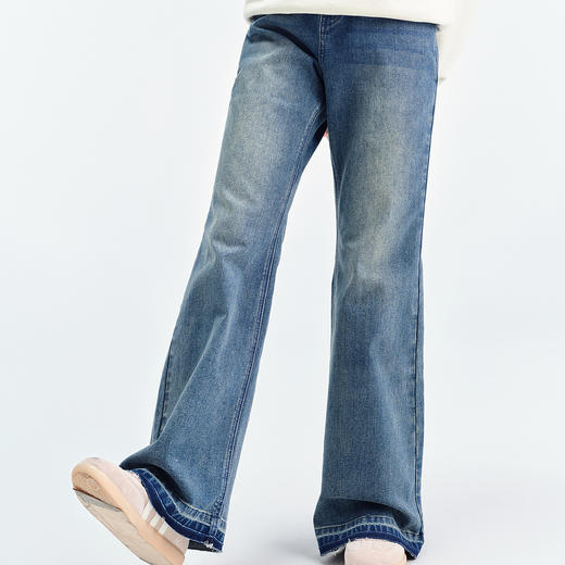 笛莎Deesha青少年女童裤子2025春季女童牛仔微喇裤 商品图3