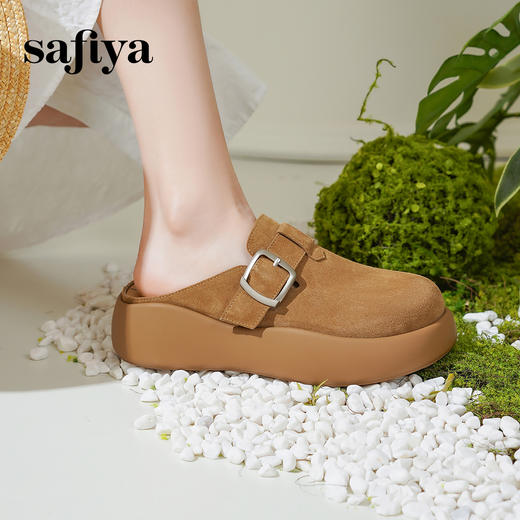 Safiya/索菲娅2025咖啡庄园复古软底休闲外穿舒适勃肯凉拖SFD1110404 商品图6