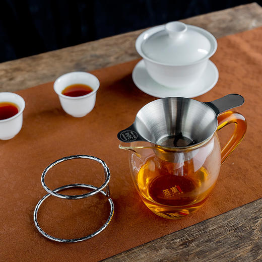 雅集茶具不锈钢双耳茶滤网7.3*12.8cm 商品图8