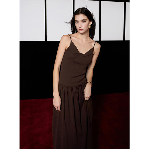 三彩2025春季新款针织套装吊带修身高腰半身裙长裙两件套S 商品图1