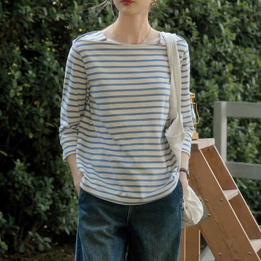 裁缝学苑AS414设计感简约七分袖一字领T恤纸样女春新款上衣打版裁剪样板 商品图3