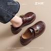 ZHR厚底乐福鞋女2025秋冬新款复古单鞋时尚英伦黑色小皮鞋一脚蹬 商品缩略图2