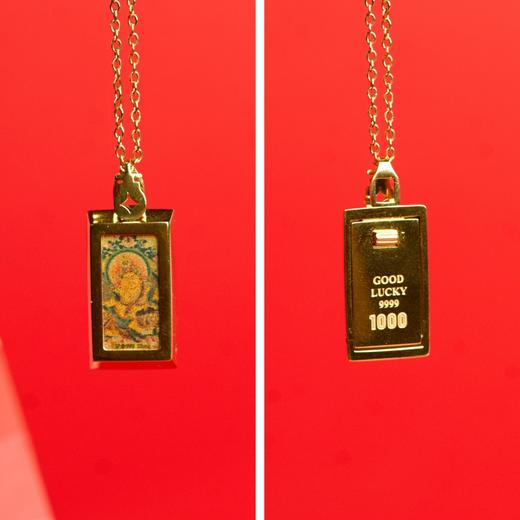 热卖中！！布达拉宫·小唐卡黄财神吊坠项链(含999足金10mg) 商品图4