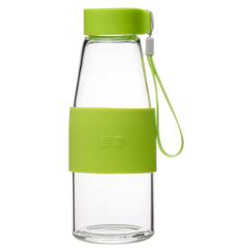 雅集玻璃杯随手杯易拧杯380ml（草绿色）