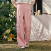 两三事 心花初绽 2025春季新款甜美多口袋刺绣粉色直筒休闲裤女 商品缩略图0