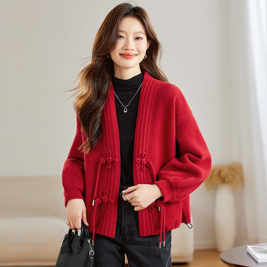 新中式毛衣中国风外套韩版宽松针织开衫CC22-127 商品图0