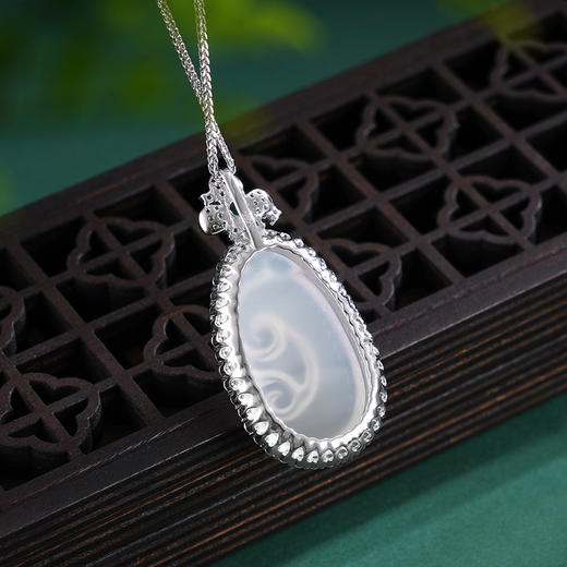 子佩集S925银【涟漪之沁】吊坠纯银【DZ018293】白玉髓(不含链)2501 商品图4