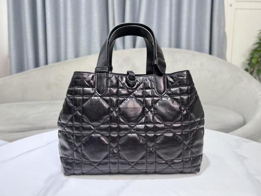 迪奥Toujours手袋皱漆黑色牛皮革（HH） 商品图0