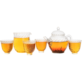 雅集茶具玻璃波纹壶套装280ml