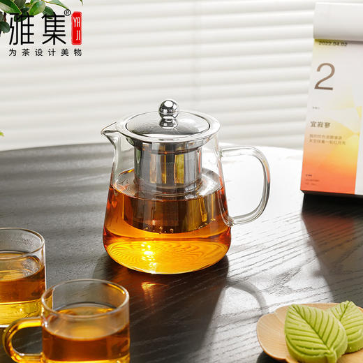 雅集玻璃壶璃山壶550ml（压嘴-不锈钢款） 商品图2