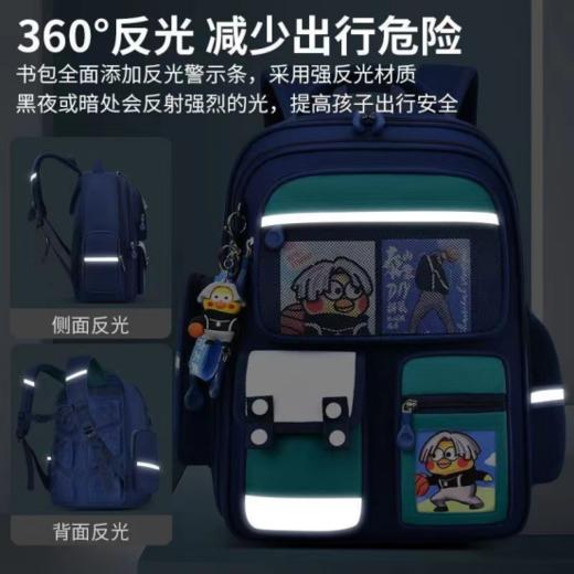 🎉能帮孩子减负的书包脊背双护，🎈“轻”装上阵❗【伊泺杉卡通儿童护脊书包】🎁 1年级-6年级至中学都能背🥰 商品图6