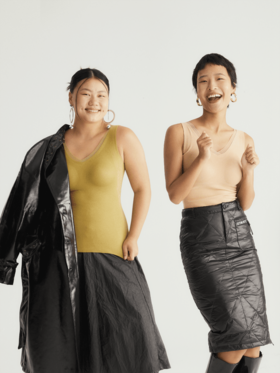 【亲友内购】半醒Ms背心02 文胸打底二合一深V双面磨毛背心IG0013