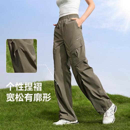 MOLYVIVI工装风休闲防晒裤女2025春夏新款凉感防紫外线冰丝阔腿裤 商品图2